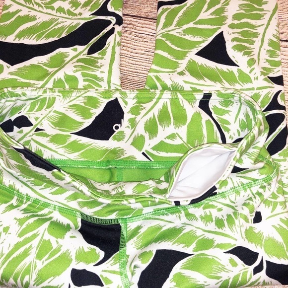 ALO green and white palm leaf leggings  Size S - Picture 6 of 9